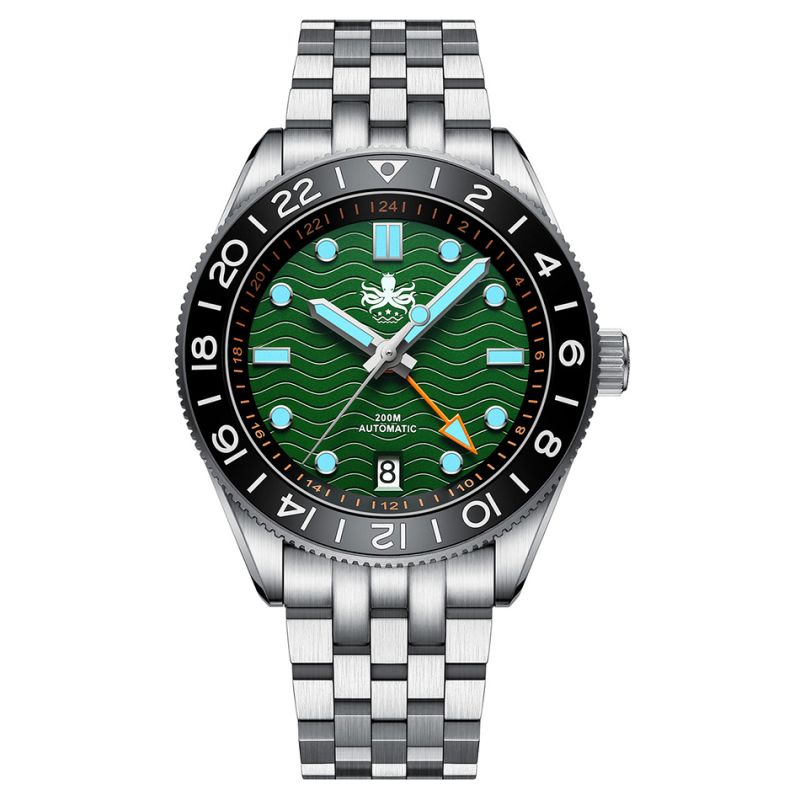 Phoibos WAVE MASTER GMT PY049A Green Phoibos WAVE MASTER GMT PY049A Green