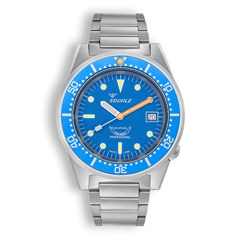 Squale 1521 Blue Blasted Bracelet 1521BLUEBL.SQ20S Squale 1521 Blue Blasted Bracelet 1521BLUEBL.SQ20S