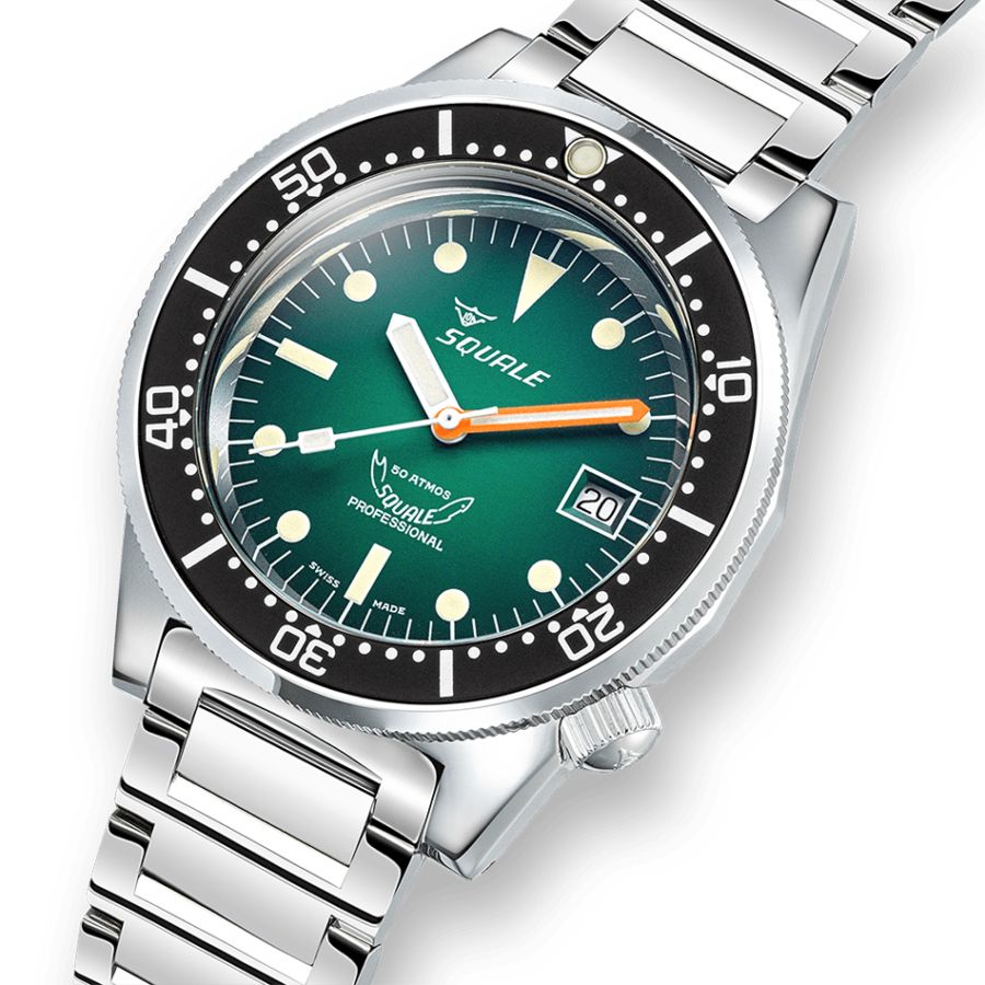 Squale 1521 Green Ray Bracelet 1521PROFGR.SQ20L