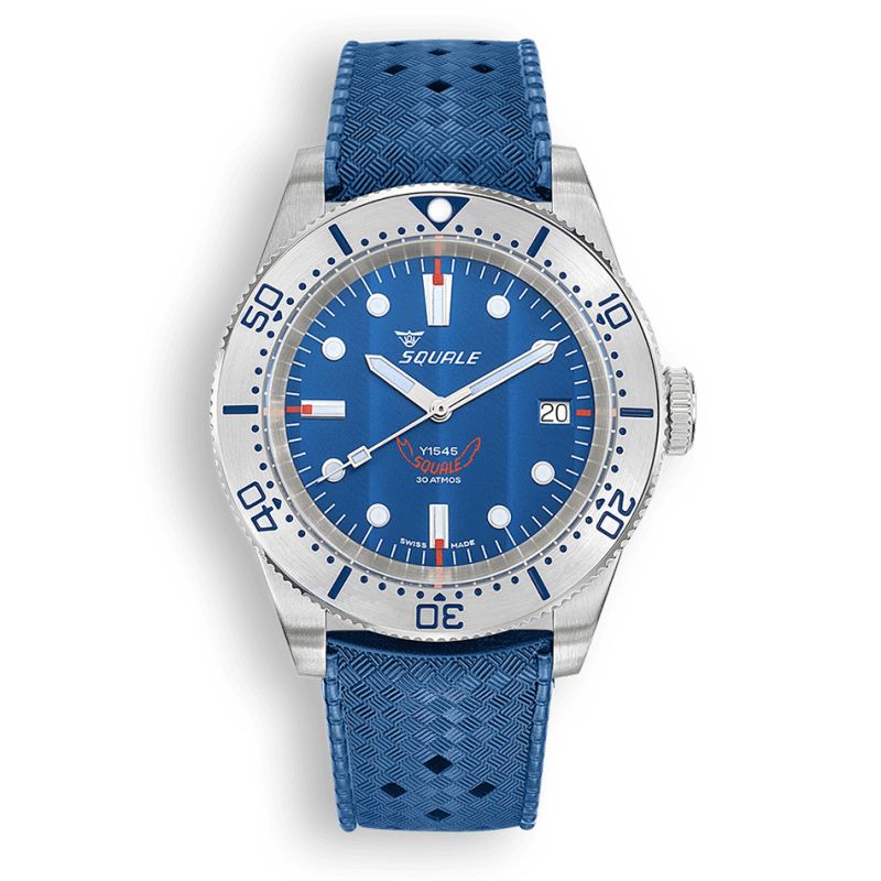 Squale 1545 Steel Blue Rubber 1545SSBLC.HTB Squale 1545 Steel Blue Rubber 1545SSBLC.HTB