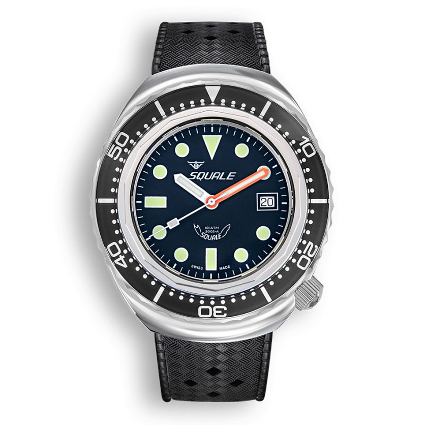 Squale 2002 Black Round Dots 2002.SS.BK.BK.HT Squale 2002 Black Round Dots 2002.SS.BK.BK.HT