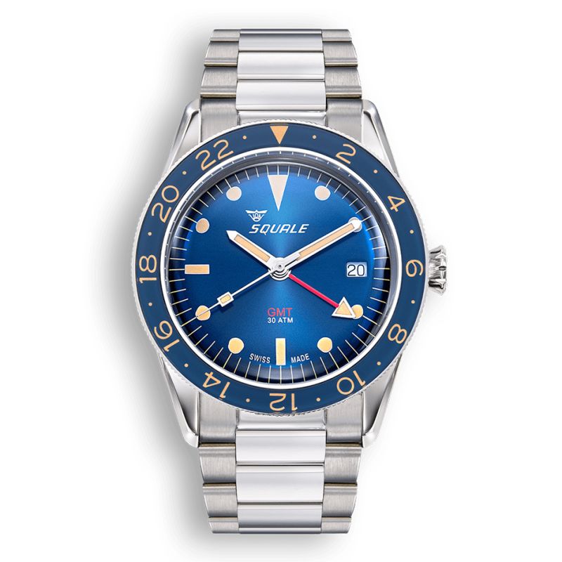 Squale Sub-39 GMT Vintage Blue Bracelet SUB-39GMTB.BR22 Squale Sub-39 GMT Vintage Blue Bracelet SUB-39GMTB.BR22