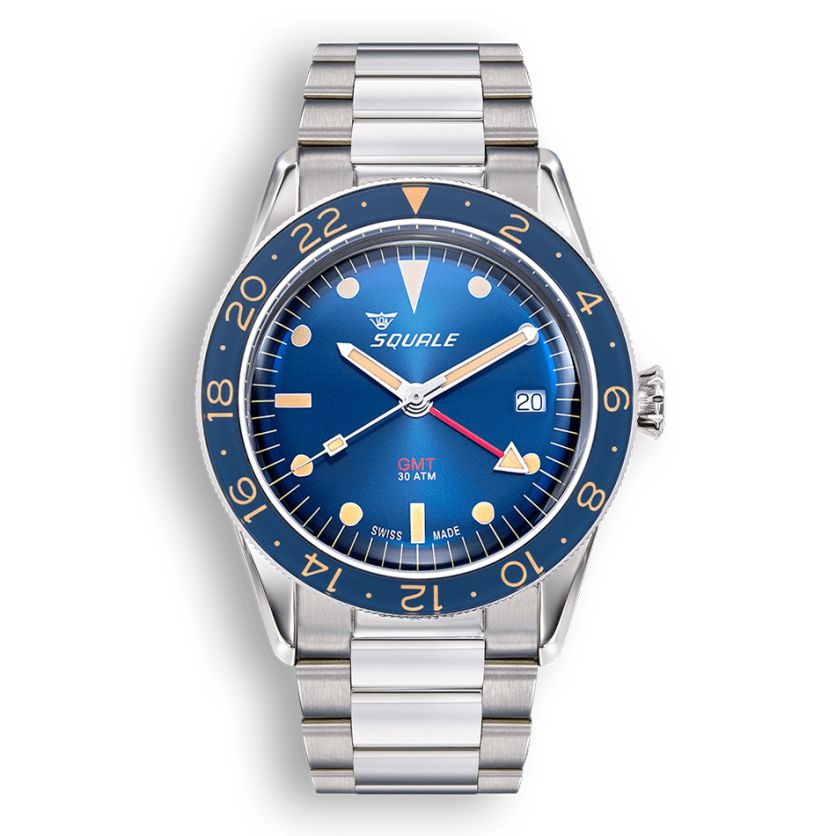 Squale Sub-39 GMT Vintage Blue Bracelet SUB-39GMTB.BR22 Squale Sub-39 GMT Vintage Blue Bracelet SUB-39GMTB.BR22