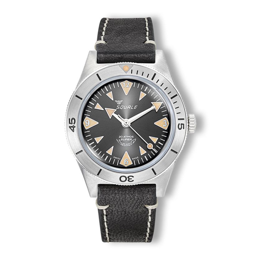 Squale Super-Squale Big Arrows Black Leather SUPERSSABK.PN Squale Super-Squale Big Arrows Black Leather SUPERSSABK.PN