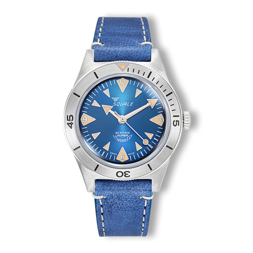 Squale Super-Squale Big Arrows Blue Leather SUPERSSABL.PBL Squale Super-Squale Big Arrows Blue Leather SUPERSSABL.PBL